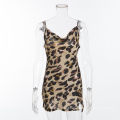 Imprimir Leopard Short Spaghetti Strap Bodycon Backless Dresses